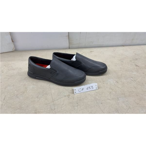 New Shoes for Crews Black Slip-On Work Shoes, Slip & Oil Resistant Soles, Red Insoles Size 9