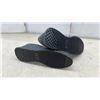 Image 4 : New Shoes for Crews Black Slip-On Work Shoes, Slip & Oil Resistant Soles, Red Insoles Size 9
