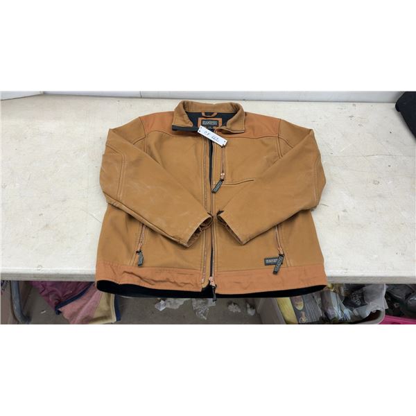 Dakota Men's Canvas Work Jacket Size L/G Tan/Brown Fleece-Lined Full Zip, Sz L