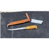 Image 1 : J. Marttiini Finland Fillet Knife with Wooden Handle & Tooled Leather Sheath, 5" Blade