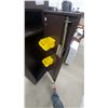 Image 1 : Metal Security Gun Cabinet with Key Lock, Single Door, Interior Shelves, Brown Finish 55 x 21 x 10"