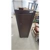 Image 4 : Metal Security Gun Cabinet with Key Lock, Single Door, Interior Shelves, Brown Finish 55 x 21 x 10"