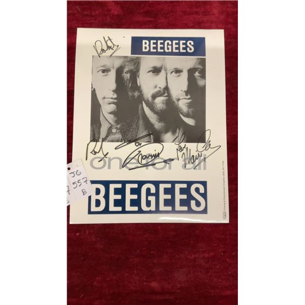 Autographed Signed Photo of the Bee Gees, 8.5 x 11.25".