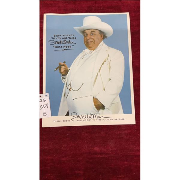 Autographed Signed Photo of Sorrell Brooke as "Boss Hogg" in the Dukes of Hazzard, 8.5 x 11".