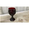Image 2 : Four Vintage Avon Ruby Red 1876 Cape Cod Wine Goblets