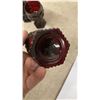 Image 3 : Four Vintage Avon Ruby Red 1876 Cape Cod Wine Goblets