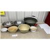 Image 1 : Old Enamelware Pots & 2 Stainless Steel Bowls