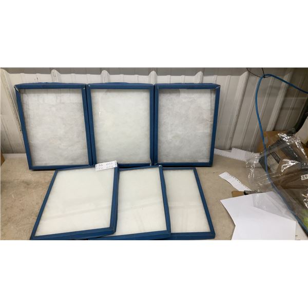 Six Display Showcases, 12.25 x 16.25"., (3) 1" Deep and (3) 2" Deep