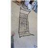 Image 3 : Wrought Iron Garden Bench with Woven Strap Seat and Curved Armrests 40" Wide
