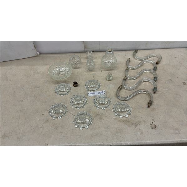 Antique Glass Ceiling Light Fixture Parts Victorian Gas Era