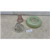 Image 1 : Three Antique Glass Lamp Shades Including Art Glass and Pressed Glass Examples