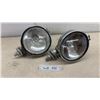Image 1 : Pair of Vintage Autopal 6" Head Lamps with Glass Bezel and Mounting Brackets, 12 Volt