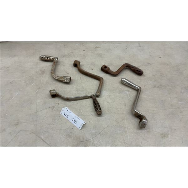 Five Antique Cast Iron Wood Stove Crank Handles