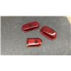 Image 2 : Lot of Six Antique Red Glass Tail Light Lenses for 1937-48 Ford and More
