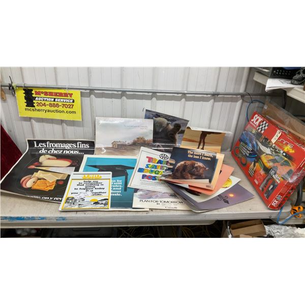 20) Lot of 15 Vintage Mostly Laminated Posters: Wildlife, Scenery, Funny and More