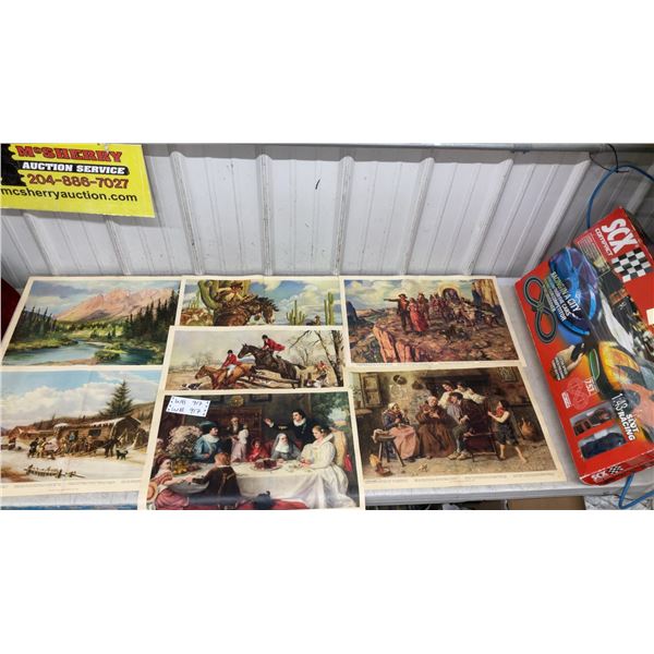 7 Vintage Star Weekly Magazine Western & Colonial Scenes, 21 x 15"