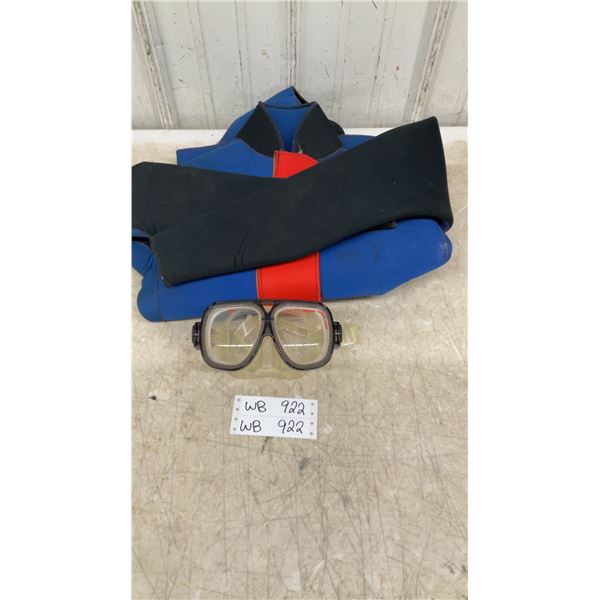 Neoprene Wetsuit (Likely Large) and Tabata 4.0 Tempered Glass Goggles