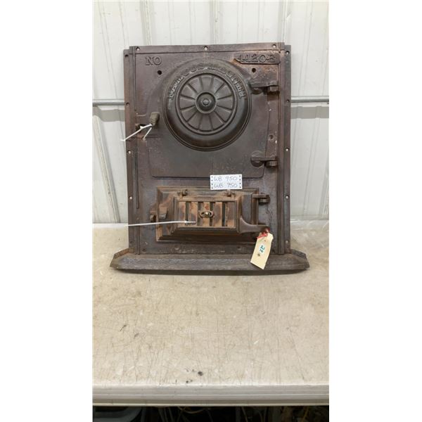 Antique Famous Magnet No. 4129B Cast Iron Hinged Stove Door 38 x 28" for Repurposing