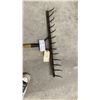 Image 2 : Rare 1800s Hand-Forged Blacksmith 13-Tine Cast Iron Rake, 25" Wide with 6" Teeth