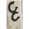 Image 2 : 4 1800s Antique Cast Iron Horseshoes for Repurposing