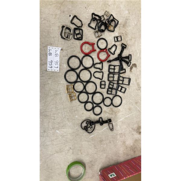 53-Piece Vintage Horse Bridle Rings, Snaps, and Buckles