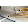 Image 4 : 5 Vintage Billiard Cue Sticks and 1 Rest