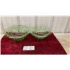 Image 1 : Pair of 1920s Uranium Glass Mixing Bowls, Paneled Rolled Rim, 10 1/2" and 9 1/2"