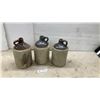 Image 1 : Three Antique Two-Tone Stoneware Finger Jugs with Handles