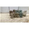 Image 4 : Collection of Antique Glass Canning Jars with Wire Bail Closures and Zinc Lids and More