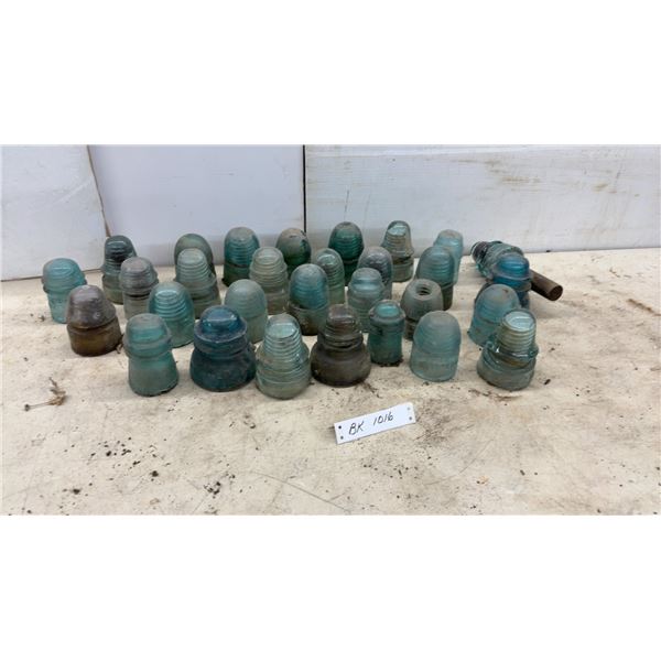 Collection of Vintage Glass Insulators