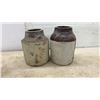 Image 4 : Three Antique Two-Tone Stoneware Canning Jars with Wire Bail Handle and Lid