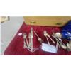 Image 6 : Henry Birks and Sons Boxed Silver Flatware Set with Assorted Loose Silverware and a Case