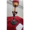 Image 3 : Art Deco Style Figural Winged Ladylamp with Ruby Red Glass Shade Needs Wiring