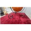 Image 5 : Mid Century Wrought Iron Ashtray Stand with Amber Glass Spaggetti Globe Lamp