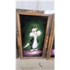 Image 4 : VintageSet of Three Framed Black Velvet Cartoon Character Paintings Signed Kiko 14 x 23"