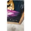 Image 8 : VintageSet of Three Framed Black Velvet Cartoon Character Paintings Signed Kiko 14 x 23"