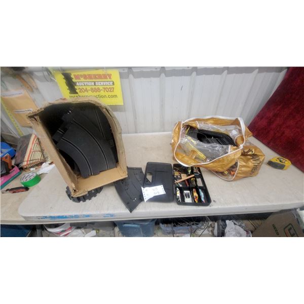 Slot Car Racing Set with Track Pieces, Carrying Case, Vintage Cars, and More