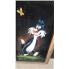 Image 6 : Vintage Set of Three Velvet Paintings, Cartoon Characters, Signed Pantoja Biggest 14 x 23"
