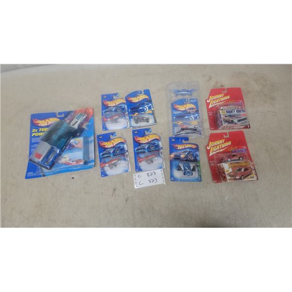 Hot Wheels and Johnny Lightning Diecast Cars in Original Packaging, Lot of 9 with Turbo Power