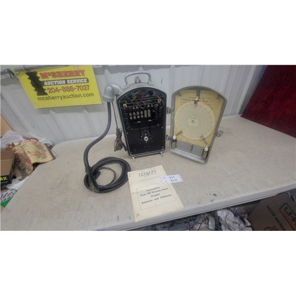 Sangamo Type Od Circular Chart Graphic Ammeter and Voltmeter Model 17 with Manual