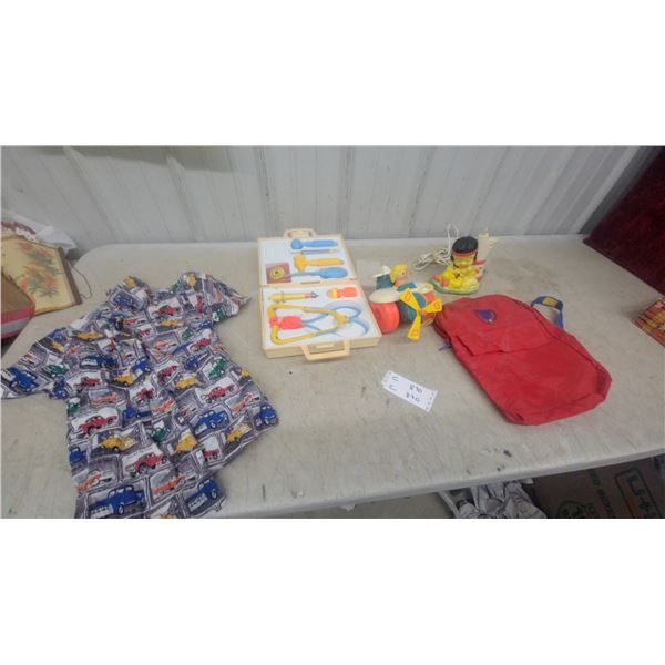 Fisher-Price Medical Kit, Toy Airplane, Clown Night Light, Child's Truck Shirt, and More