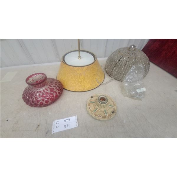 Collection of Vintage Light Fixtures and Lamp Shades and More
