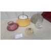 Image 1 : Collection of Vintage Light Fixtures and Lamp Shades and More