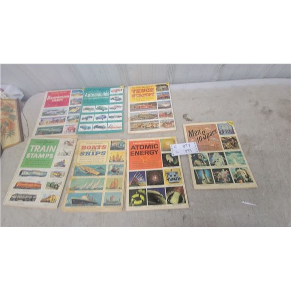 Golden Stamp Books: Trains, Boats and Ships, Automobiles, Trucks, Atomic Energy, Men in Space