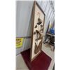 Image 4 : Carved Wood Sailing Ship Wall Art with Fabric Background in Shadow Box Frame 19 x 48" Mid Century
