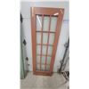 Image 1 : 15-Lite French Door with Clear Glass Panes, Brown Painted Wood Frame 28 x 80"
