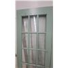 Image 4 : Pair of 15-Lite French Doors in Sage Green Paint Hinged Together 28 x 80" Each