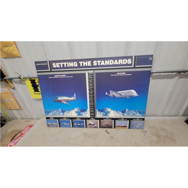 Airbus Industrie 1996 "Setting the Standards" Aviation Calendar Poster 26 x 39"