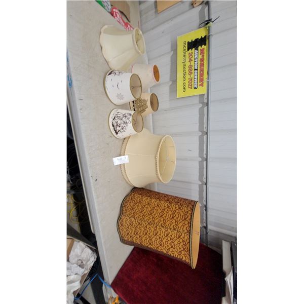 Assorted Vintage Lamp Shades, Various Sizes and Styles, Lot of 7
