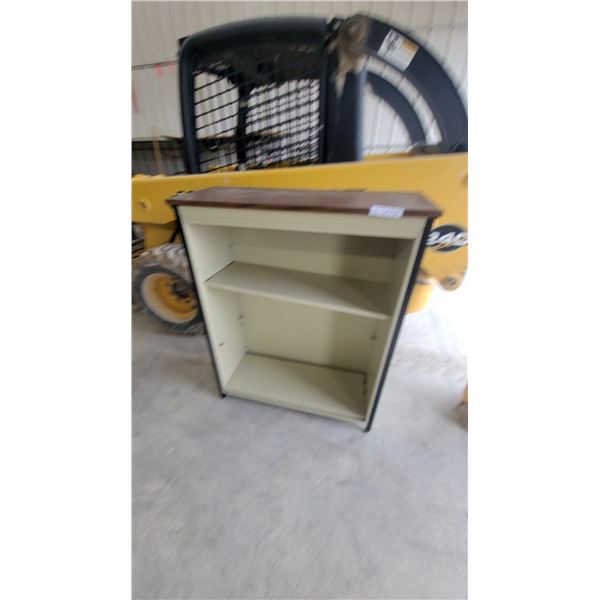 Metal Two-Shelf Bookcase with Faux Wood Laminate Top46×"36 x 14"